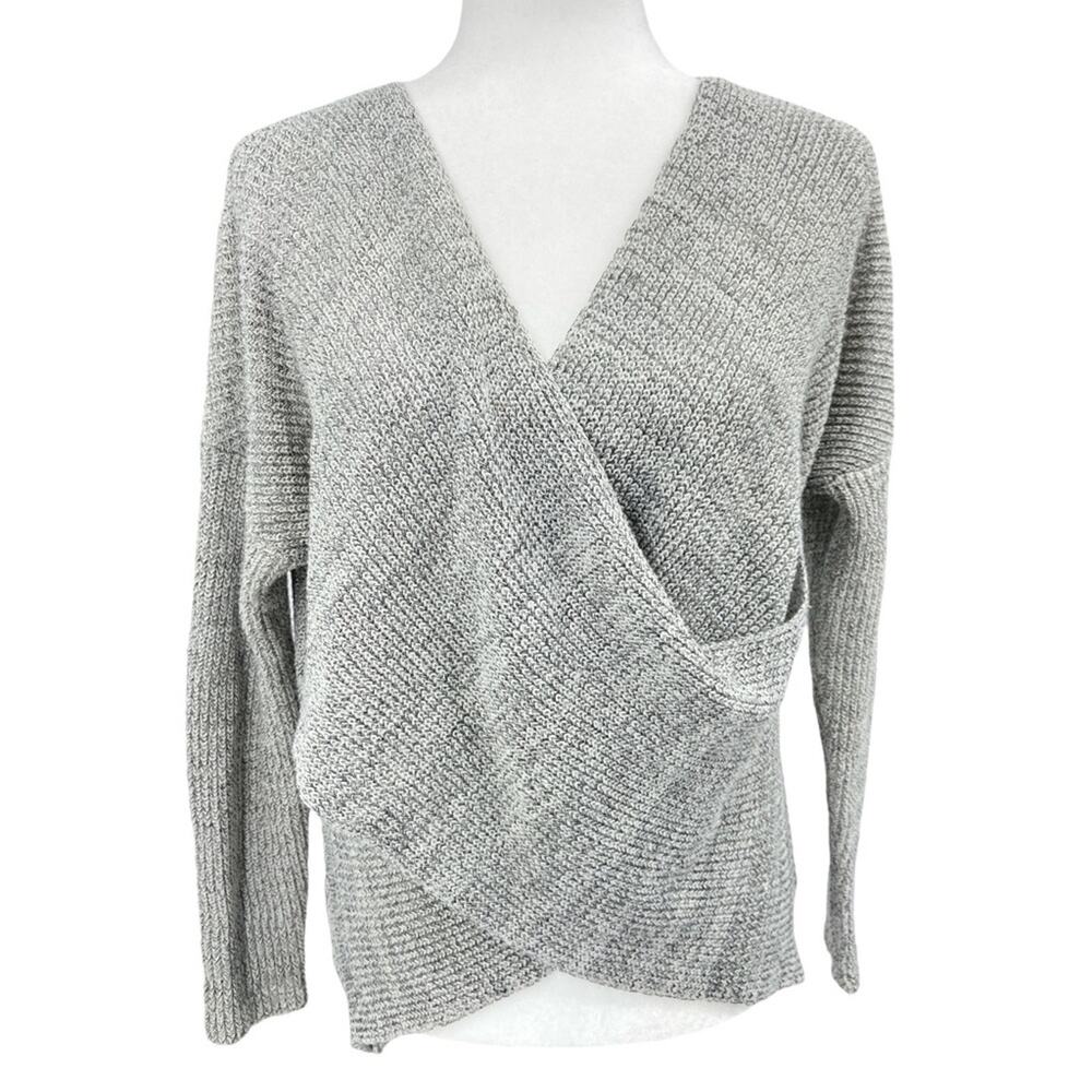 Astr The Label Wrap Front Sweater Long Sleeve Gray‎ Womens Small